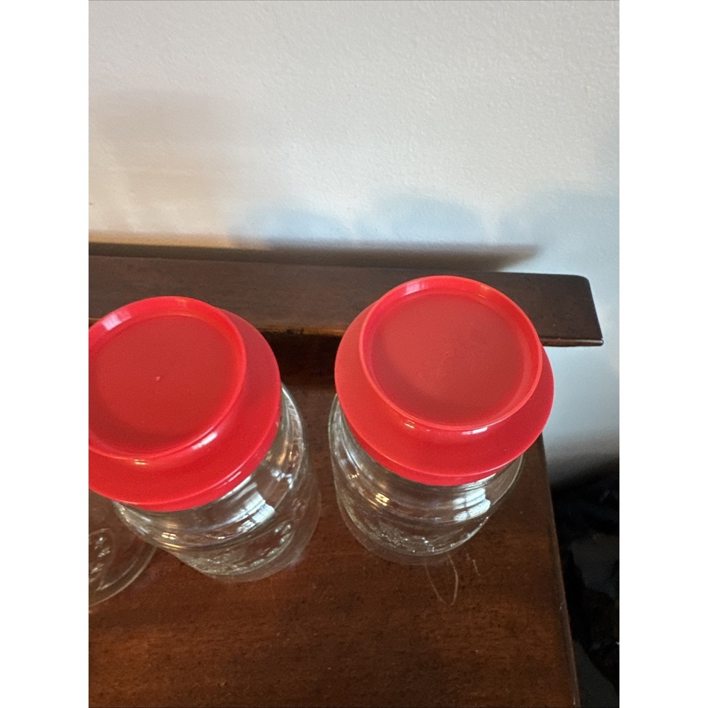 3 - 7.75" 1776 - 1976 Elections USA Bicentennial Glass Jar Canister Red Lid Flag - Picture 8 of 8